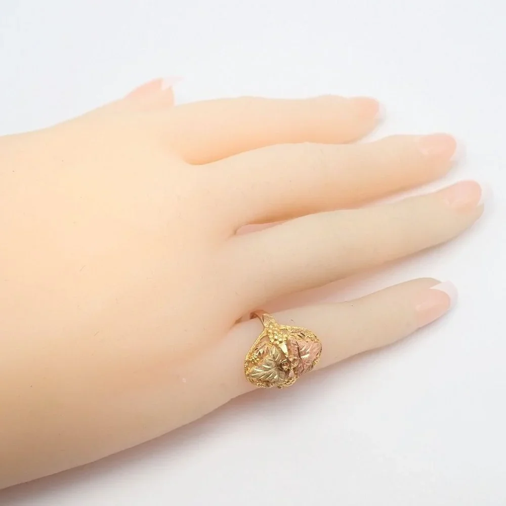 Vintage Estate 10k Multi Color Black Hills Gold Ring sz 5.5 - Picture 5 of 6